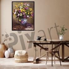 Pix Art Sanat Çini Desenli Vazodaki Çiçekler  Pixart Sanat Elmas Mozaik Tablo Diamond Türkiye 60*76