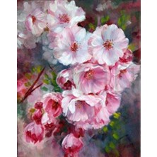 Pix Art Sanat Kiraz Çiçeği Çizimi  Pixart Sanat Elmas Mozaik Tablo Diamond Türkiye 50*62
