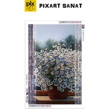 Pix Art Sanat Minik Papatya Bahçesi Pixart Sanat Elmas Mozaik Tablo Diamond Türkiye 47*76