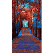 Pix Art Sanat Mavi Işıklı Orman    Pixart Sanat Elmas Mozaik Tablo Diamond Türkiye 32*57