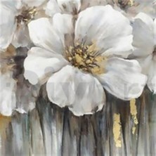 Pix Art Sanat Beyaz Çiçek Çizimi  Pixart Sanat Elmas Mozaik Tablo Diamond Türkiye 73*73