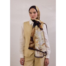 Gardenıa Desen Rami Şal Kahve