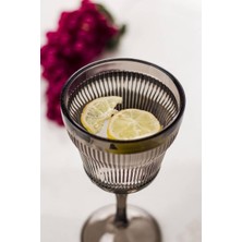 Depa Akrilik Barok Füme 6 Lı Ayaklı Bardak