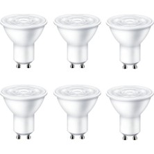 LED Spot 7W GU10 Çanak Ampul, Beyaz Işık 6500K 490LM 6 Adet