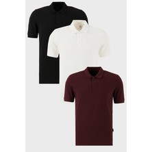 Buratti Pamuklu Regular Fit Düğmeli Polo Yaka 3'lü Paket T Shirt Erkek T SHİRT 5902127S3