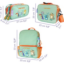 Milk&moo Çocuk Sırt Çantası, Kalem Kutusu, Beslenme Çantası 3'lü Set Jungle Friends