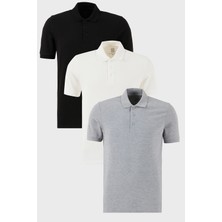 Buratti Pamuklu Regular Fit Düğmeli Polo Yaka 3'lü Paket T Shirt Erkek T SHİRT 5902127S3