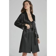 Pierre Cardin Kadın Saten Gecelik Sabahlık Takım-13784