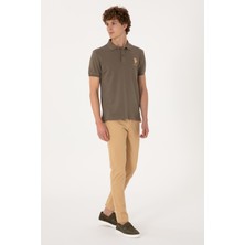 U.S. Polo Assn. Erkek Slim Fit Camel Kanvas Pantolon 50309142-VR015