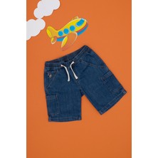 U.S. Polo Assn. Erkek Çocuk Mavi Jean Şort Rahat Kalıp Tek Cepli 50304264-DN0022