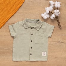 Sare Baby Müslin Bebek Takımı Yazlık Şort Gömlek Takımı