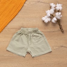 Sare Baby Müslin Bebek Takımı Yazlık Şort Gömlek Takımı