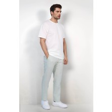 Velvarde Bisiklet Yaka Çizgili Tshirt BEYAZ(1818)