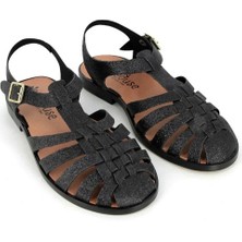 Meduse Sunville Noir Paillete - Siyah Parlak Kadın Sandalet
