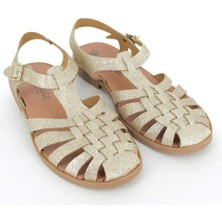 Meduse Sunville Dore Paillete - Simli Kadın Sandalet