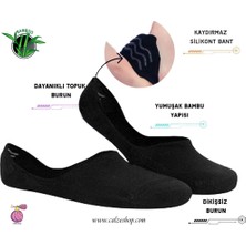 Unisex Antrasit Slikonlu Görünmez Çorap