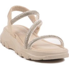 Krem Kadın Sandalet T-005 Z