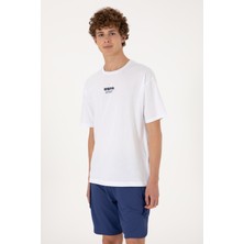 U.S. Polo Assn. Erkek Comfort Fit Bisiklet Yaka Beyaz Tişört 50299970-VR013