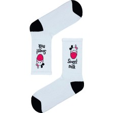 Sweet Milk Desenli Renkli Spor Çorap