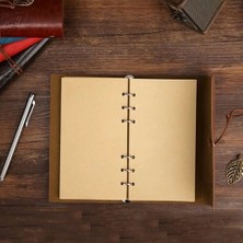   YAPRAK DESENLİ KAHVERENGİ DERİ DEFTER AJANDA SİYAH KALEM HEDİYELİ 