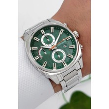 Ferrucci Takvimli Erkek Kol Saati - ZMFER181 | Çelik Kasa & Çelik Kordon | Gümüş-Yeşil