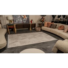 Kreasyon Halı Zenta ZN002 Krem Hav Toz Vermez Salon Mutfak Koridor Oturma Odası Yolluk Halı Makine Halısı