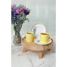 Keramika Elegant Blossoms Sarı Kahve Takımı 4 Parça 2 Kişilik 21790