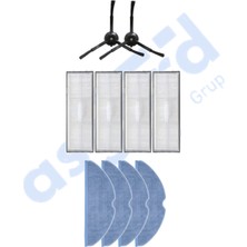 Asgard Grup Roborock S8 , S8+ ,s8 Pro-Pro Ultra Uyumlu 2 Yan Fırça 4 Filtre 4 Mop