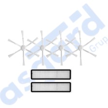 Asgard Grup Dreame D9,d9 MAX,L10 Pro,d9 Pro Uyumlu 4 Yan Fırça 2 Filtre