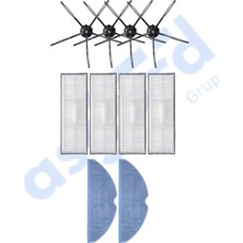 Asgard Grup Roborock S7 ( Plus- Maxv-Maxv Ultra- Pro Ultra ) Uyumlu 4 Yan Fırça 4 Filtre 2 Mop