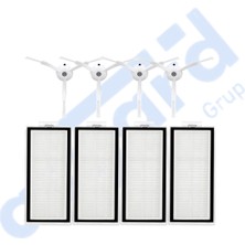 Asgard Grup Roborock Q5, Q5+, Q5 Pro,q5 Pro+ Uyumlu 4 Yan Fırça 4 Filtre