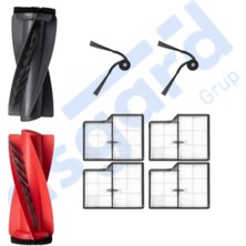 Asgard Grup Roborock Saros 10- Saros 10r Uyumlu 1 Ana Fırça 2 Yan Fırça 4 Filtre