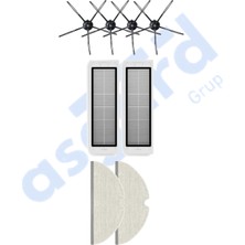 Asgard Grup Roborock  S50 – S55 –s5 Max – S6 – S6 Maxv Uyumlu 4 Yan Fırça 2 Filtre 2 Mop
