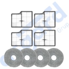 Asgard Grup Roborock Saros 10- Saros 10r Uyumlu 4 Filtre 4 Mop