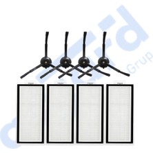 Asgard Grup Roborock Q5, Q5+, Q5 Pro,q5 Pro+ Uyumlu 4 Yan Fırça 4 Filtre