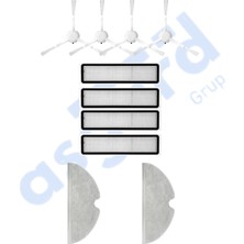 Asgard Grup Dreame D9,d9 MAX,L10 Pro,d9 Pro Uyumlu 4 Yan Fırça 4 Filtre 2 Mop