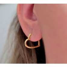 Kalp Figür Gold Küpe