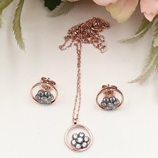 Yuvarlak Halka Içinde Elmas Montürlü Papatya Set