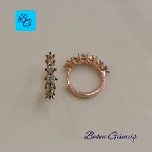 Rose Tırnaklı Süzme Yedi Taş Küpe