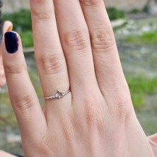 925 Ayar Gümüş Minimal Yıldız Yüzük - Silver