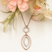 Yuvarlak Ucunda Oval Sallantılı Kolye