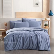 Okapi Dark Blue %100 Pamuk Tek Kişilik Nevresim Takımı (Set 3 Parça) Gemi Personellerine Özel