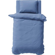 Okapi Dark Blue %100 Pamuk Tek Kişilik Nevresim Takımı (Set 3 Parça) Gemi Personellerine Özel