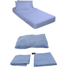 Okapi Dark Blue %100 Pamuk Tek Kişilik Nevresim Takımı (Set 3 Parça) Gemi Personellerine Özel