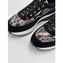 Kadın Hakiki Deri Siyah Sneakers & Spor Ayakkabı