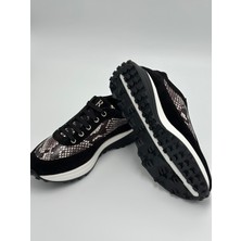Kadın Hakiki Deri Siyah Sneakers & Spor Ayakkabı