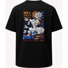 Nirvoda Oversize Goku Gohan Goten Dragon Ball Baskılı Unisex Tişört