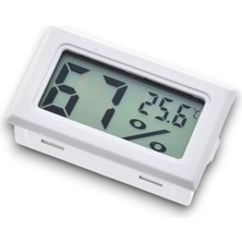 Elektromall Mini Lcd Dijital Elektronik Beyaz Termometre Higrometre Sıcaklık Nem Ölçer (KABLOSUZ) +2 PİL