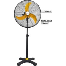 Muzeko Mzk-750 Mega Plus 30 Inç Sarı Kanatlı Sanayi Tipi Ayaklı Vantilatör 75cm