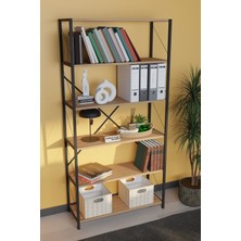 Dekoratif Metal Kitaplık 6 Raflı Kitaplık Dosya Rafı 180 cm